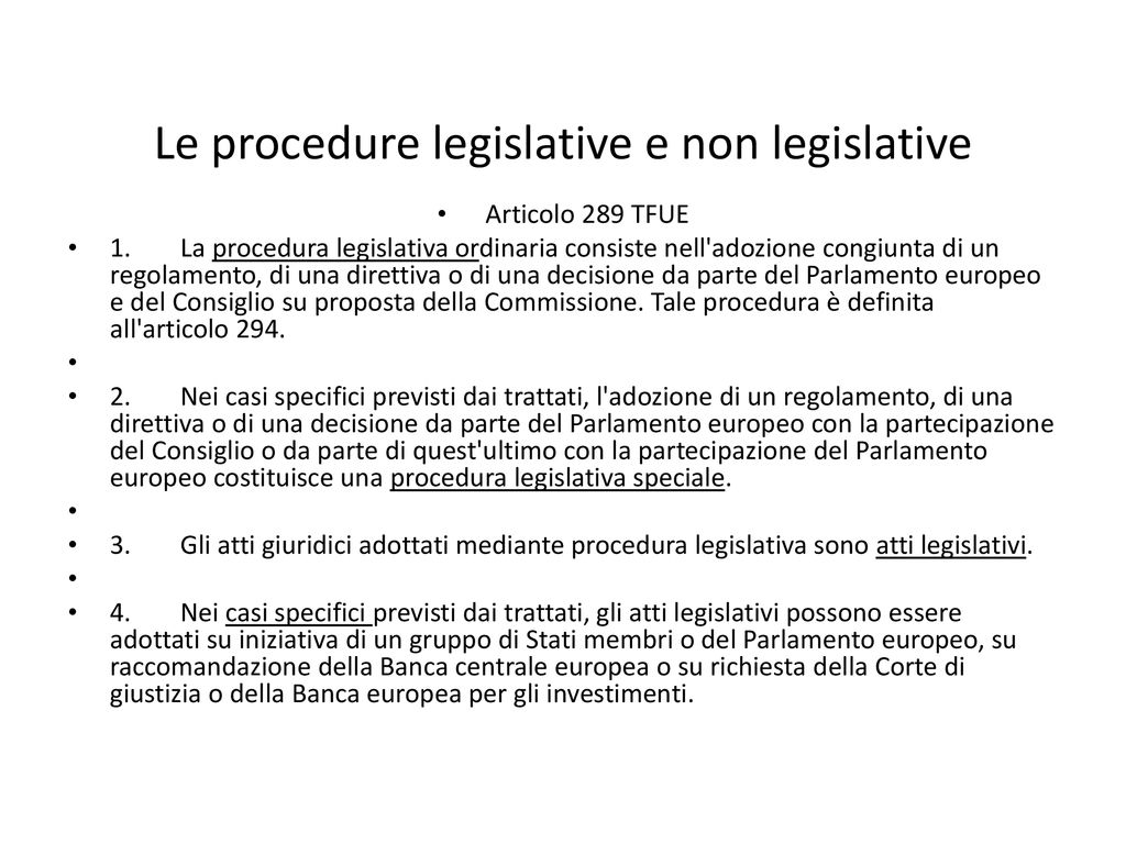 Le Procedure Legislative Ppt Scaricare